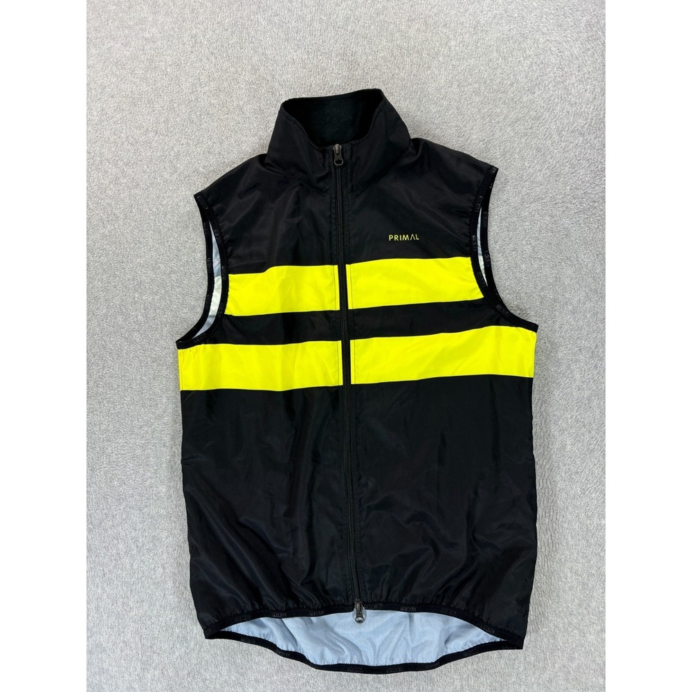 Primal Neon Stripe Performance Cycling Jacket Vest (Men's Medium) Black